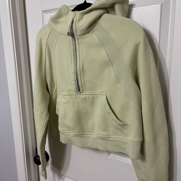 Lululemon Scuba Oversized cropped Half-Zip Hoodie size XS/S in dewy mint color - Picture 4 of 8